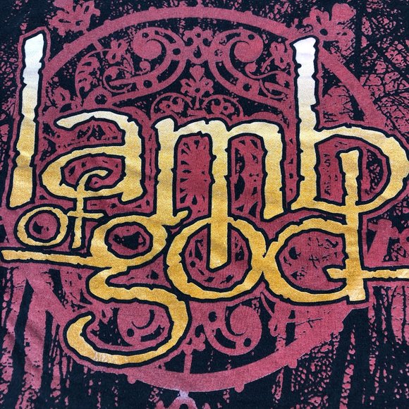Lamb Of God Shirt Men's Medium Black Red Graphic Print Short Sleeve Band Music - Picture 4 of 11